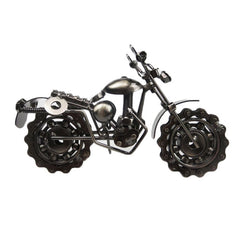 Motorcycle Model Home Office Decor Vintage Figurine Iron Motorbike Boy Toy